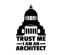 Lettering Decals Trust me I am an Architect 32x49.2cm It Won't Fall Off Black