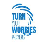 Lettering Decals Turn Your Worries into Prayers Typography Quotes Bible Verse Motivational Words Christian Poster 50.4x75.6cm Removable Without Leaving Glue Blue