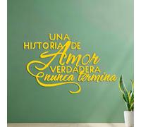 Lettering Decals UNA HISTORIA DE Amor VERDADERA nunca termina 42x65.3cm Self Adhesive Yellow