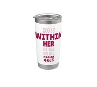 Lettering Psalm 46.5 God is Within Her She Will Not Fall Stainless Steel Insulated Tumbler