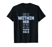 Lettering Psalm 46.5 God is Within Her She Will Not Fall Value Graphic T-Shirt, Men, Black, XL