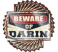 Lettering Sticker Core Bath Sets Waterproof - Beware of Darin Bumper Self Adhesive Decal for Dart Use(8X12CM)