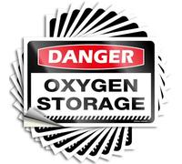 Lettering Sticker Country Room Decor Essentials Metal Cover Danger Oxygen Storage - Scratch Resistant Stickers(8X12CM)