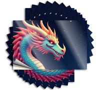 Lettering Sticker Fall Door Decor Vinyl Sticker | Dragon in The Starry Night Fluffy for Dart Use(6X9CM)