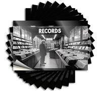Lettering Sticker Large Waterproof Vinyl Sticker | A Man Explores A Vintage Record Store Filled with Music Treasures Unique Water for Adults DIY Projects(6X9CM)