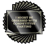 Lettering Sticker Room Decor Indie Aesthetic Easy Apply | I Might Be Obsessed with Competitive Farting Book Cover Peel and Stick(6X9CM)
