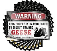 Lettering Sticker The Room Decorations Waterproof Vinyl Sticker | Warning This Property is Protected By A Highly Trained Geese Book Door for Drinking DIY Projects(12X18CM)