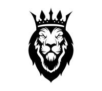 Lettering Stickers African King Lion Crown Wild Big Cat 32x53.6cm Self Adhesive Small Black