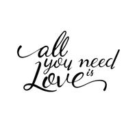 Lettering Stickers All You Need is Love Quote Home 32x53.3cm Removable Without Leaving Glue Small Black