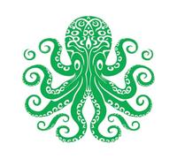 Lettering Stickers Cosmic Connection Octopus Mandala Black Logo 72x75.2cm Equipped with Transfer Film kit Green
