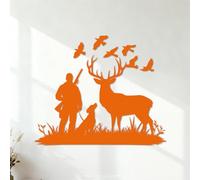 Lettering Stickers Deer Hunting Dad 54.6x65.6cm Do not Damage the wall Surface Orange