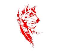 Lettering Stickers Dream Catcher Dreamcatcher Wolf Indian Symbol Big 45x73.9cm Self Adhesive Rosered