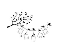 Lettering Stickers Family Tree Branch Leaves Stylized Frames Photos 48x72.8cm It Won't Fall Off Large Black