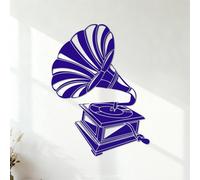 Lettering Stickers Gramophone Music Vintage ation 54.6x73.6cm Multi Color Selection DarkBlue