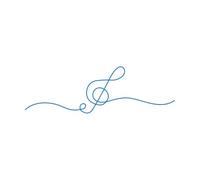 Lettering Stickers Hand Drawn Music Note Simple Continuous one line Art 42x133.8cm It Won't Fall Off Blue
