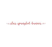 Lettering Stickers Hand Drawn Star Spangled Banner Quote 15x156.3cm Personalized Customization Red