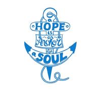 Lettering Stickers Hand Lettering a Hope is Anchor 57.6x83.4cm Do not Damage The Wall Surface Blue
