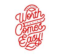 Lettering Stickers Hand Lettering Nothing Worth Having Comes Easy 57.6x86.4cm Multi Color Selection Red