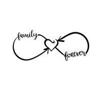 Lettering Stickers Infinity Symbol Family 30x73.9cm Removable Without Leaving Glue Black