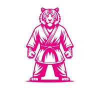 Lettering Stickers Karateka Tiger Stands in Fighting Stance Ready 36x55cm Personalized Customization Rosered