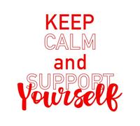 Lettering Stickers Keep Calm and Support Yourself Love Yourself Lettering on Motivational Poster 54.6x58.9cm Art Mural Painting Red