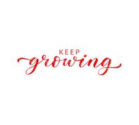 Lettering Stickers Keep Growing Quote Birthday 20x81cm Do not Damage The Wall Surface Red