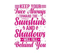 Lettering Stickers Keep Your face Always Toward The Sunshine Motivational Typography Inspirational Quotes Good 50.4x72.5cm Removable Without Leaving Glue Rosered