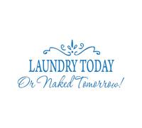 Lettering Stickers Laundry Funny Phrase 28x61.5cm Window Decals Blue