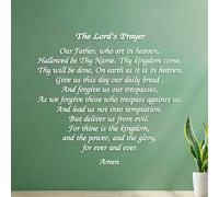 Lettering Stickers Lord's Prayer Quote Faith Pattern Amen Saying Bible Verse Calligraphy 35x38.3cm Removable Without Leaving Glue White