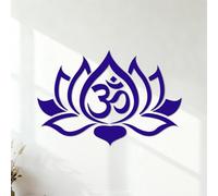 Lettering Stickers Lotus Breathe Yoga Studio Meditation 35x52.1cm Do not Damage the wall Surface DarkBlue