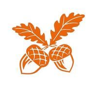 Lettering Stickers Oak Tree Acorn Natural Leaves Home 36x41.5cm Equipped with Transfer Film kit Small Orange