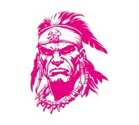 Lettering Stickers Powerful Warrior Native American Character Design 49.4x65.4cm Multi Color Selection Rosered