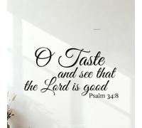 Lettering Stickers Psalm “Christians Taste and See that The Lord is Good 42x56.7cm Removable Without Leaving Glue Black