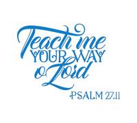 Lettering Stickers Psalm Quote Religion Prayer 51x69.1cm Self Adhesive Blue