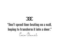 Lettering Stickers Quote Inspiration Don’t Spend Time Beating On 28x64.8cm It Won't Fall Off Black