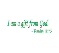 Lettering Stickers Quote Words I Am A Gift from God Inspiring Children's Letters 25x80.9cm Car Body Decoration Green