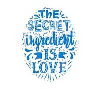 Lettering Stickers Quotes The Secret ing ient is Love 57.6x78.6cm Easy Installation Blue