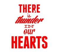 Lettering Stickers Quotes Words Inspire There is Thunder Our Hearts 34x41.9cm Window Decals Red