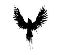 Lettering Stickers Raven Gothic Bird Wings 36x48.1cm Multi Color Selection Small Black