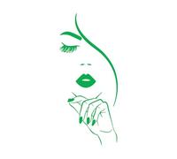 Lettering Stickers Sex Appeal Woman Lips and Nails Salon Beauty Parlor Spa Hairstyle Makeup Fashion Studio Shop 28x63.2cm Equipped with Transfer Film kit Green
