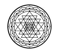 Lettering Stickers Sri Yantra Mandala 54x54cm Self Adhesive Large Black