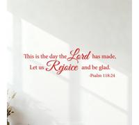 Lettering Stickers This is The Day The Day The Lord has Made Let us Rejoice and be Glad in it. Psalm 118:24 35.1x112.9cm Multiple Size Options Red