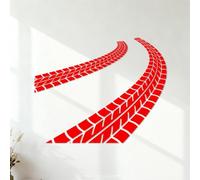 Lettering Stickers Tire Tracks Driver Garage Car Teen 54.6x68.3cm Glass Stickers Red