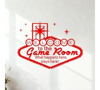 Lettering Stickers Welcome to the Game Room What Happens here Stays here! 42x58cm It Won't Fall Off Red
