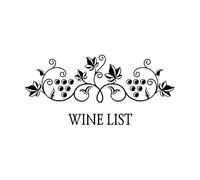 Lettering Stickers Wine List Wine Shop Drinking Grapevine 50.4x107.2cm Multi Color Selection Black