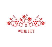Lettering Stickers Wine List Wine Shop Drinking Grapevine 50.4x107.2cm Personalized Customization Red