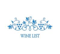 Lettering Stickers Wine List Wine Shop Drinking Grapevine 50.4x107.2cm Tattoo Culture Blue