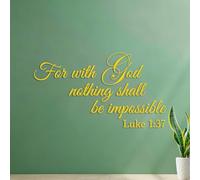 Lettering Stickers with God Nothing Shall be Impossible. Luke Prayer Church Jesus 54.6x96.1cm Can Modify and add Information Yellow