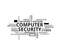 Lettering Stickers Word Cloud Computer Security 54x103.1cm Tattoo Culture Black