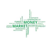 Lettering Stickers Word Cloud Money Market 51x71.9cm Window Decals Green
